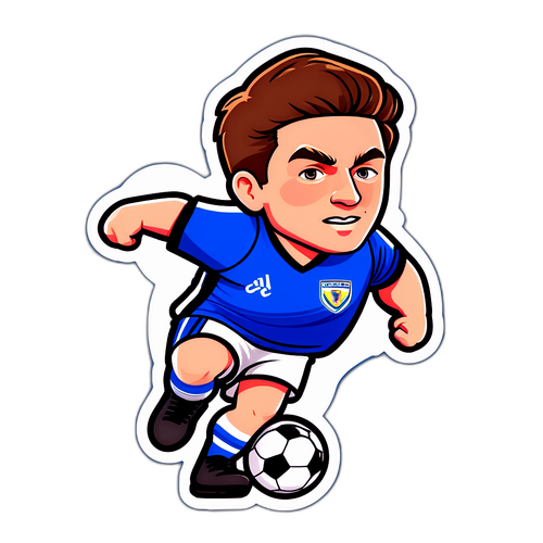 Futbola Tutkulu Karikatür İllüstrasyonu