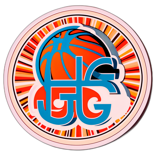 Retro-sticker med 'ATG' och baskettema