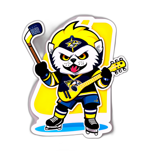 Playful Nashville Predators Mascot Sticker