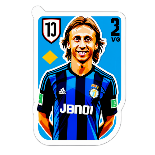 En lekfull klistermärke med Luka Modric