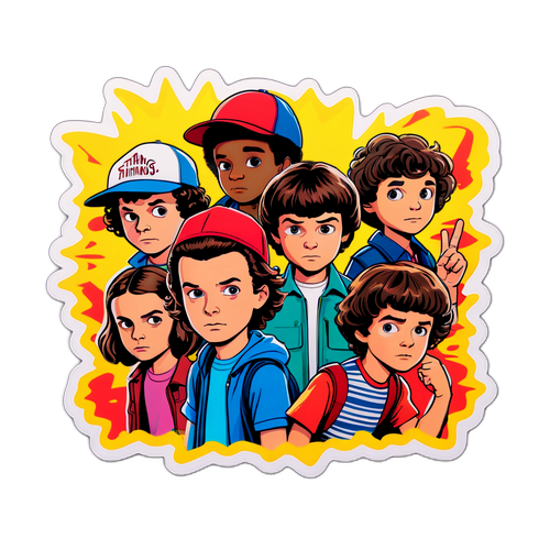 Стicker с персонажами из 'Stranger Things'