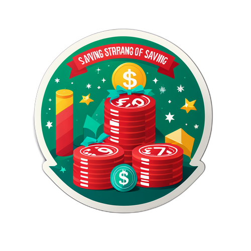 庆祝储蓄里程碑的节日贴纸