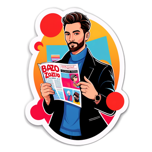 Sticker di Tommaso Zorzi con rivista di moda