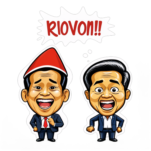 Stiker Humor Rivalitas Politik Prabowo dan Jokowi