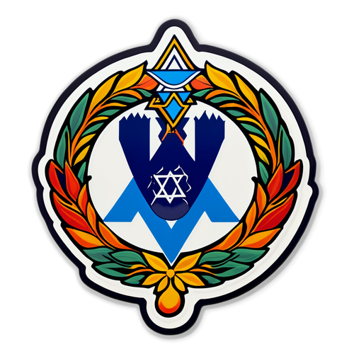 A sticker representing the conflict in Israel, with an artistic depiction of peace and resilience, featuring the words 'Hope for Peace'.