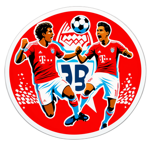 Sticker ng Intense na Sandali ng Labanan sa Benfica vs Bayern
