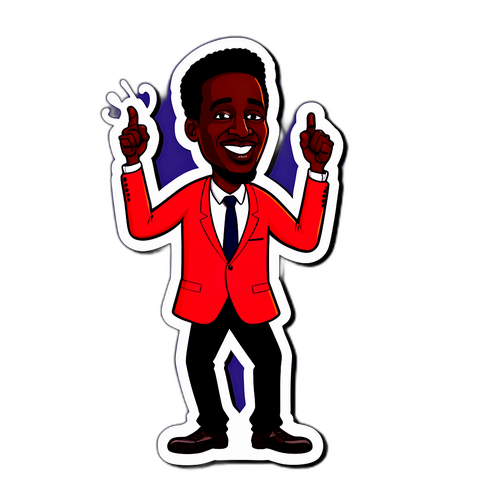 Dessin humoristique d'Issa Doumbia faisant du stand-up sur scène