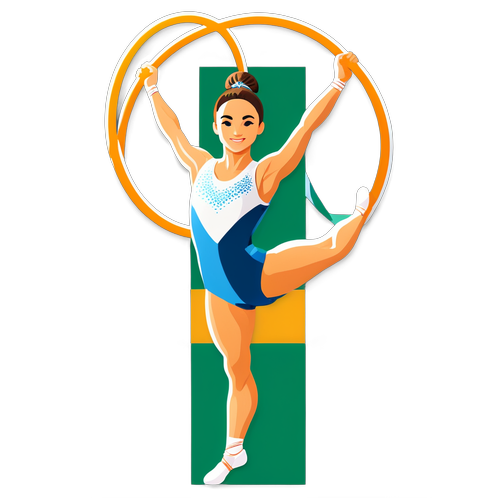 Scopri l’Adesivo Olimpico Che Celebra la Grazia e la Forza della Ginnastica con Anelli!