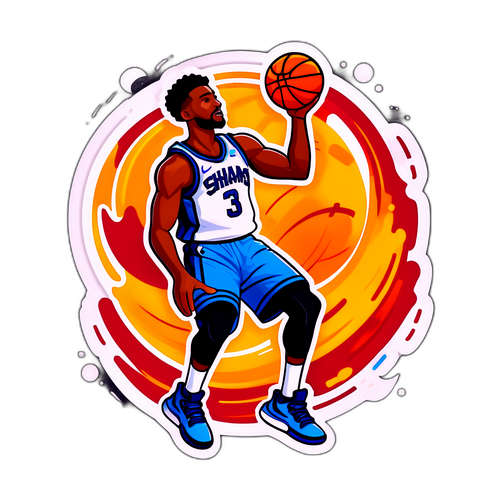 Dynamic Basketball Player Sticker