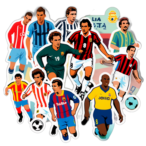 Những sticker phong cách retro cho La Liga với các cầu thủ huyền thoại