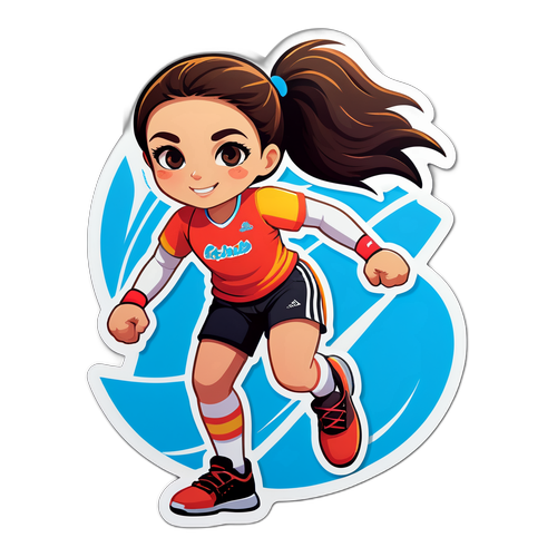 Thiết kế một sticker cô gái chơi thể thao