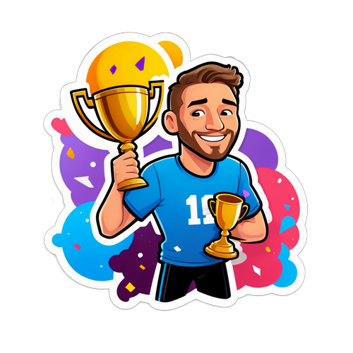 Gøyal karikatur av John Hammersmark med trofeer