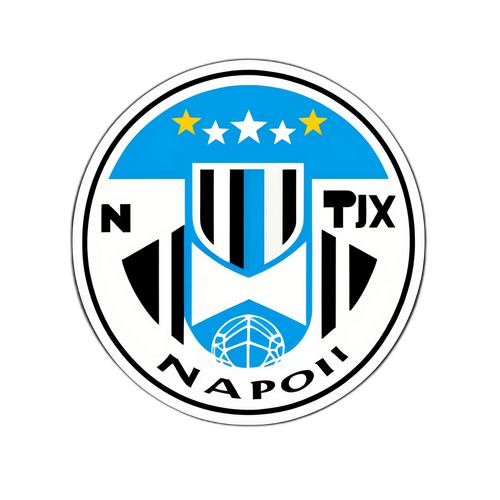 Aufkleber mit Napoli- und Juventus-Logos für ein spannendes Fußballspiel