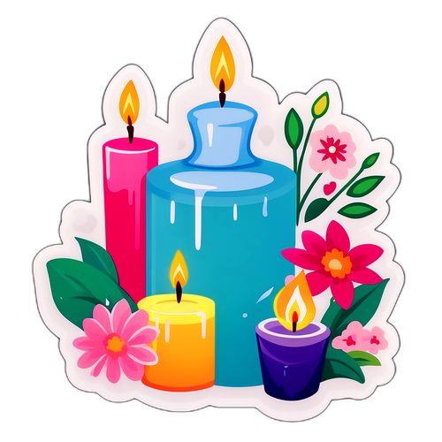 Rekaan Damai Lilin dan Bunga