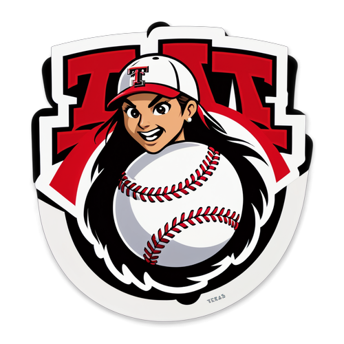 Texas Tech Softball Cartoon Sticker