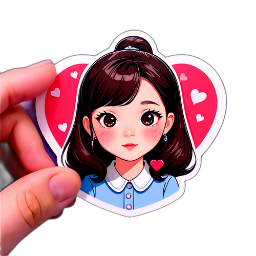은비의 사랑스러운 모습을 담은 하트 모양 스티커