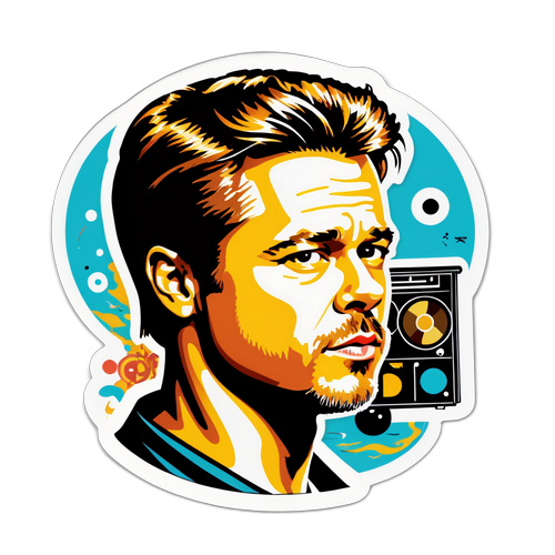 Potret Seni Brad Pitt dengan Elemen Ikonik