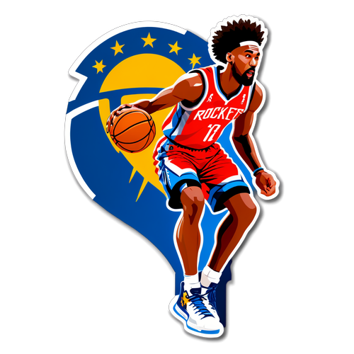 Pegatina de jugador de baloncesto en acción
