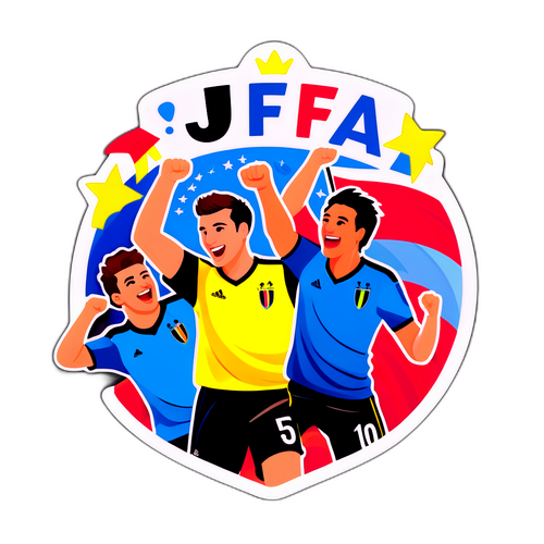 Sticker zeigt den Teamgeist des UEFA-Rankings der letzten 5 Jahre