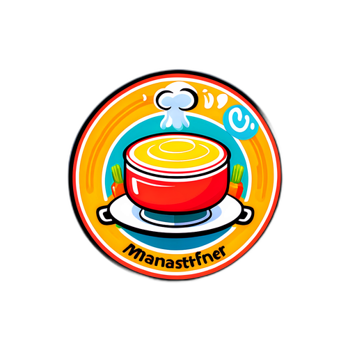 Calcomanía de Chef Maestro con Fondo de Cocina