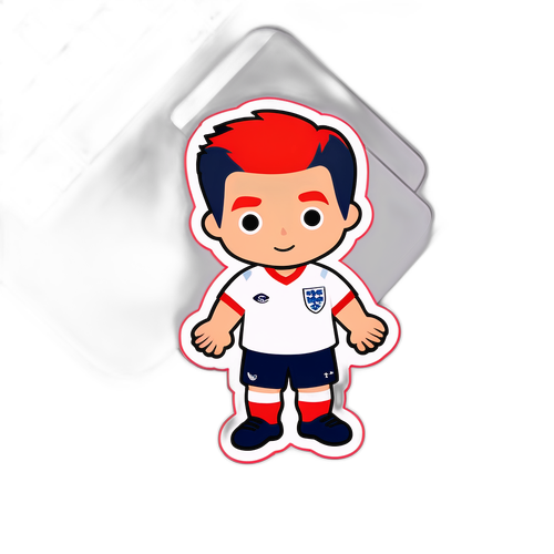 กราฟิกของการสวมชุดทีมชาติอังกฤษในสติกเกอร์สำหรับแฟนๆ