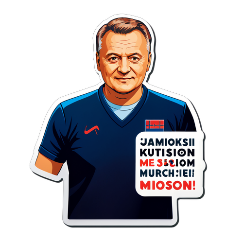 Sticker promujący Jarosława Kurskiego z hasłem 'Media z misją!'