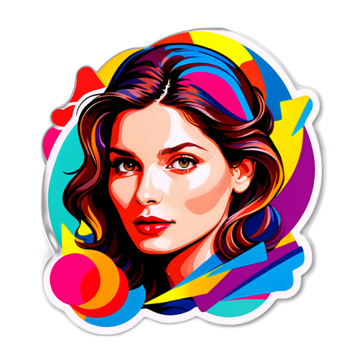 Portrait de Laetitia Casta dans un cadre artistique abstrait