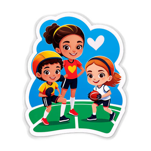 Glædelig Klistermærke af Helena Elver med Unge Atleter