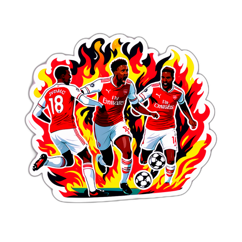 아스널의 열정적인 경기를 담은 스티커