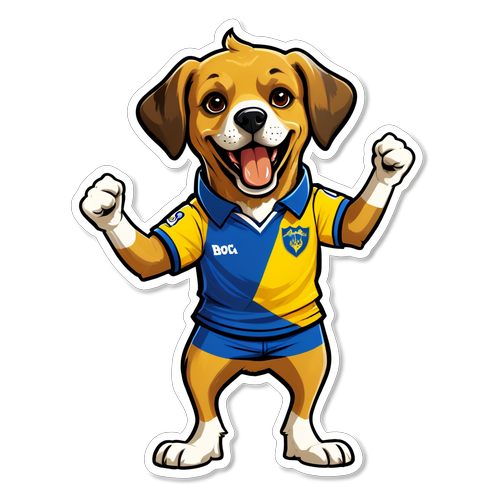 Perro animado animando al Boca Juniors
