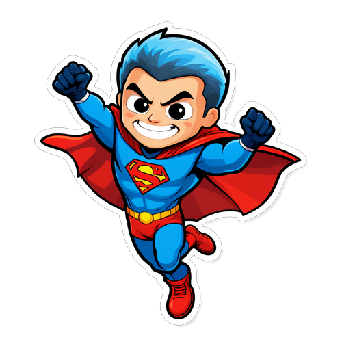 Superhero Cartoon Character Sticker