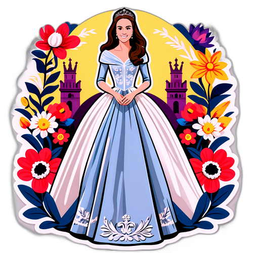 Elegant illustration av Kate Middleton