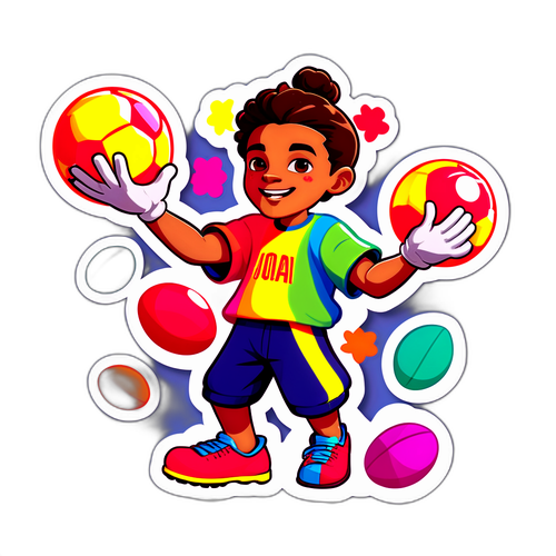 Autocollant de Noa Lang jonglant avec des ballons de football