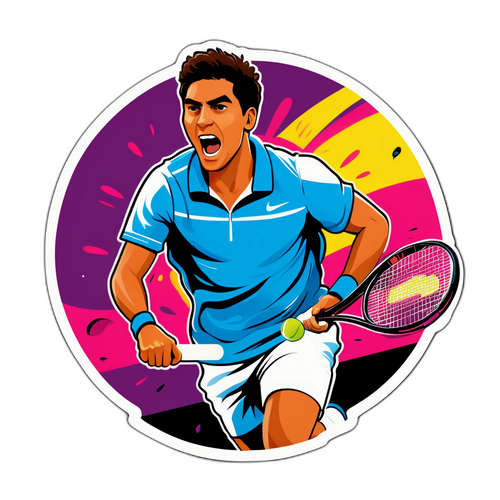Vibrant klistermärke av Carlos Alcaraz
