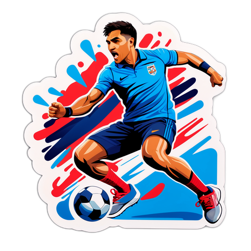 Sporting Sticker ng Isang Manlalaro ng Futbol
