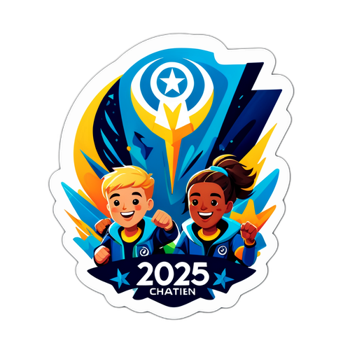 Стикер, изображающий триумфальную победу команды на The International 2025
