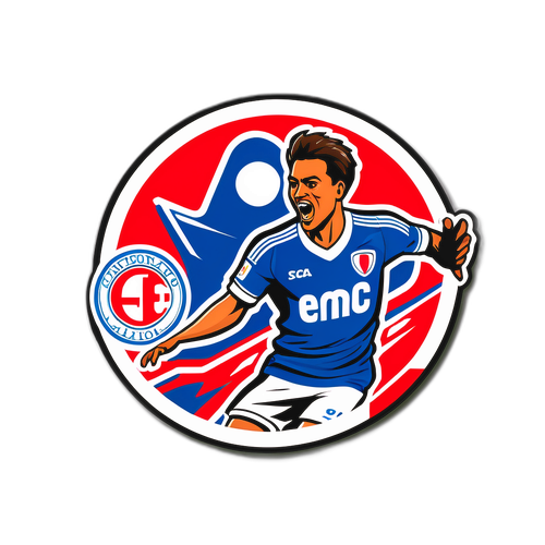 Sticker clásico de fútbol: Santa Fe vs Millonarios