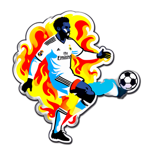 Naklejka z "Real Madrid" – Dynamiczna scena ze strzelcem w akcji