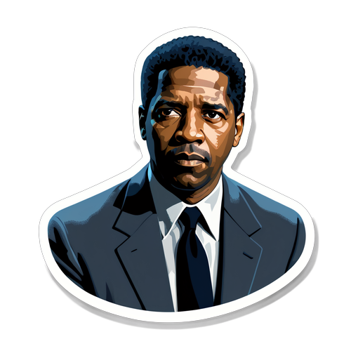 Metro Retro Denzel Washington Sticker