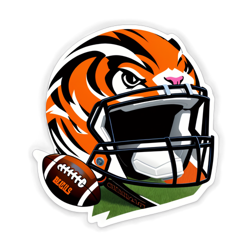 Bengal Tiger Unleashed: The Ultimate Cincinnati Bengals Football Sticker!