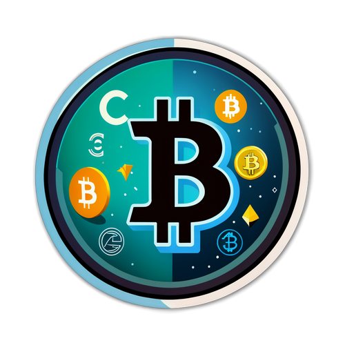 Sticker créatif sur le thème de la crypto-monnaie