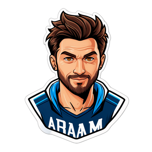 Moderní samolepka s Adamem Raškou