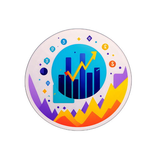 Динамический стикер с колебаниями фондового рынка