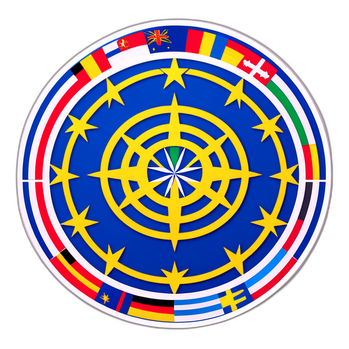 Moderne klistremerke med Europarådet emblem