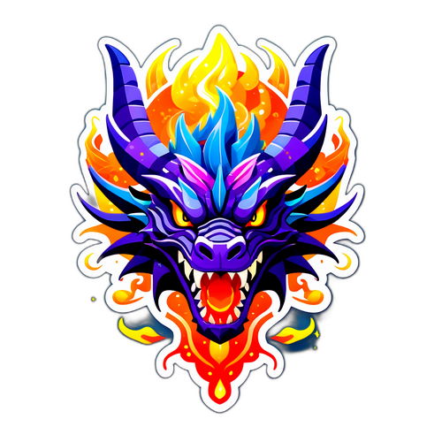 Hlava draka ve fantastickém stylu s magickými prvky