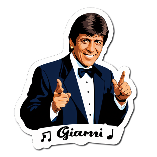 Sticker di Gianni Morandi con Note Musicali