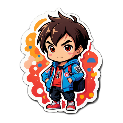 綾夢中島のスタイリッシュステッカー