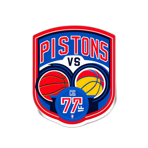 Pistons vs 76ers Basketball Showdown Sticker