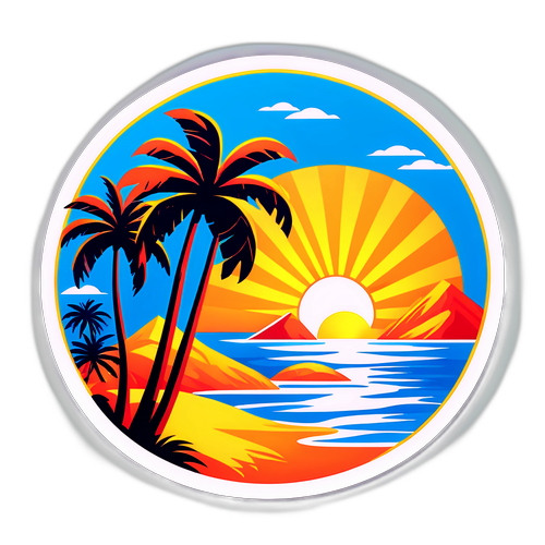 Valencia-tyylinen Aurinkoinen Merimaisema Palmupuiden Kera