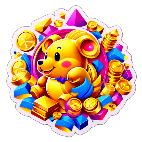 Altın Paralarla Süslenmiş Sevimli Ayıcık